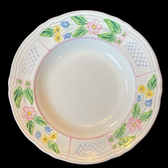 Herend Village Pottery Hungary Floral Trellis Set Of 4 Salad Plates Hand Painted - Picture 4 of 11